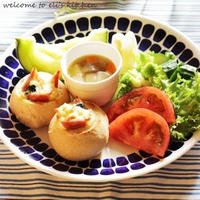 まるパンでキッシュ？な朝ごパン。作ってみて下さいね♬