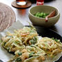 さぬきうどん。エビと野菜のかき揚げ。