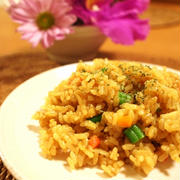 炊飯器におまかせ！野菜カレーピラフ