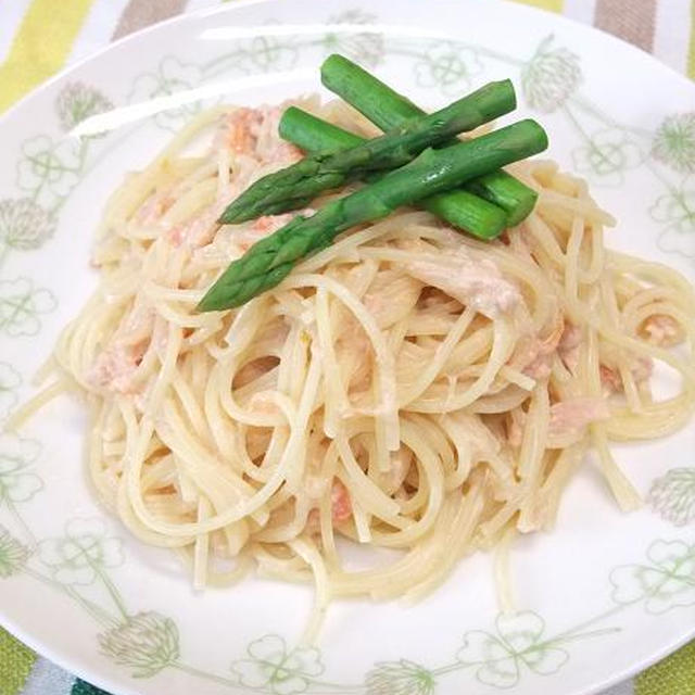 トマトクリームとツナのスパゲティ