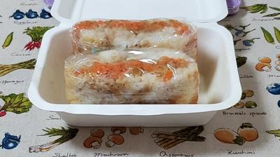 お弁当作り☆ライス型ランチ☆ソーセージの和風お米サンド


