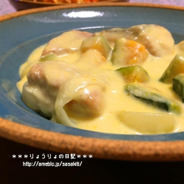 *【recipe】秋鮭とかぼちゃのクリームシチュー*