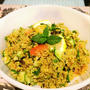カレーキヌアサラダCurry flavored quinoa salad.前日の余り...