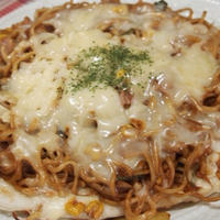 12/14　☆カリッウマッ!!　フライパンで焼きそばご飯ピザ☆