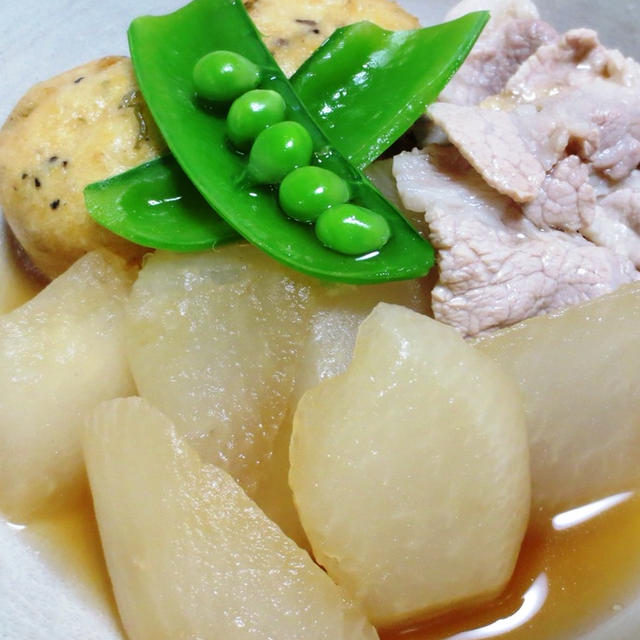 たたき大根と豚肉の煮物＜簡単♪時短＞