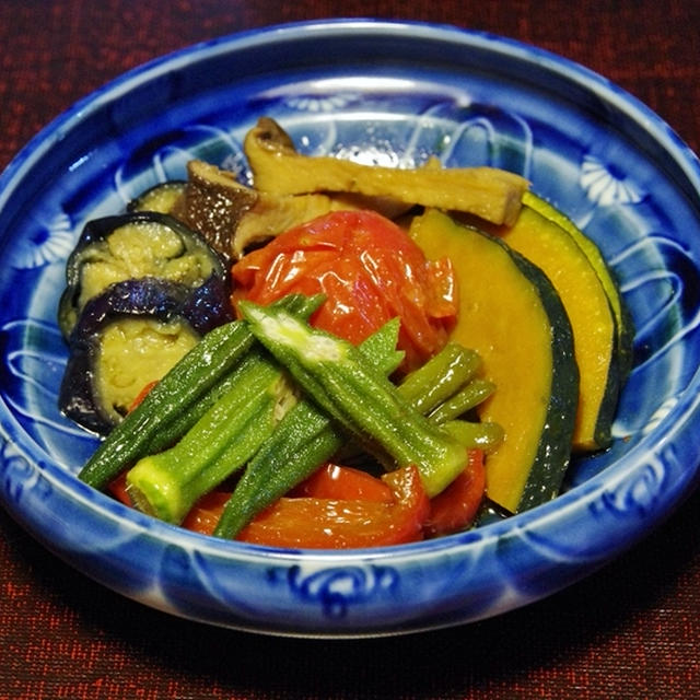 鶏肉のケチャップ煮 と 夏野菜の揚げ浸し