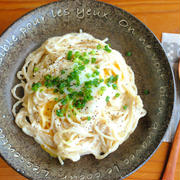 ヘルシー♪豆腐クリームで カルボナーラ風 冷製パスタ ☆