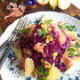 豊菜大盛りモーニングサラダ！   紫キャベツ、胡桃、生ハム、ニューサマーの爽やかサラダ #金魚の肴