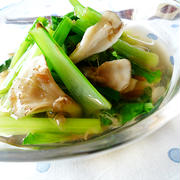 1行レシピ♪舞茸が薫る小松菜の煮びたし