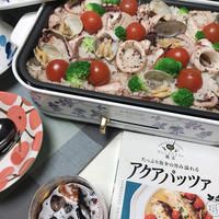 だしの旨味たっぷり♪タコとイカの焼きリゾット