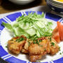 チキンのガーリックはちみつしょうゆ。晩ごはん。