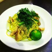 鶏肉とアボカドの冷製和風パスタ