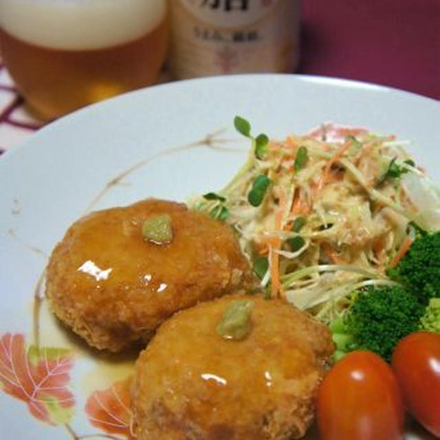 かぼちゃの湯葉巻き餡かけコロッケ