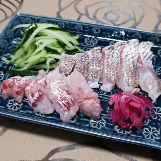 鯛のお刺身と素麺