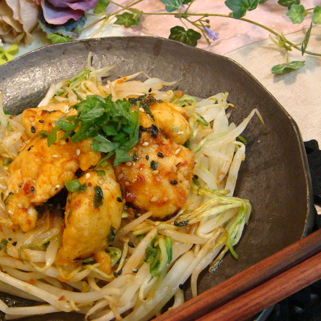 揚げ焼き鶏のピリ辛漬け
