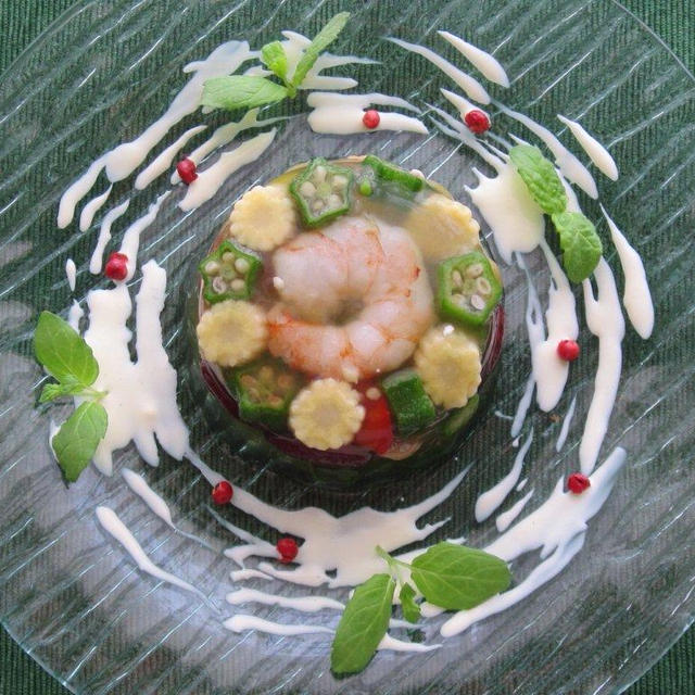 夏の前菜に 小エビとカラフル野菜のゼリー寄せ By ルシッカさん レシピブログ 料理ブログのレシピ満載