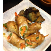 ナスと豚肉の野菜巻き
