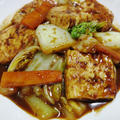 焼き豆腐と白菜のホイコーロー風
