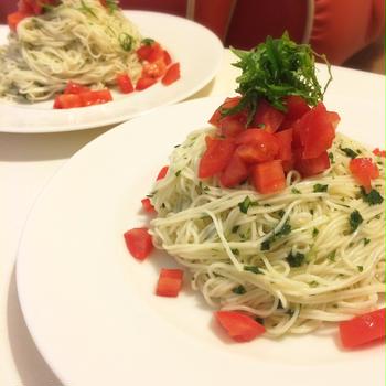 簡単カペッリーニ風！青じそジェノベーゼそうめん