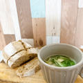 朝食べたい！簡単　「鳥と水菜の塩糀」のパンに合うスープ。