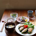 ピーマンの鶏つくね照り焼き。かつおのたたき・献立。と、スコーン。