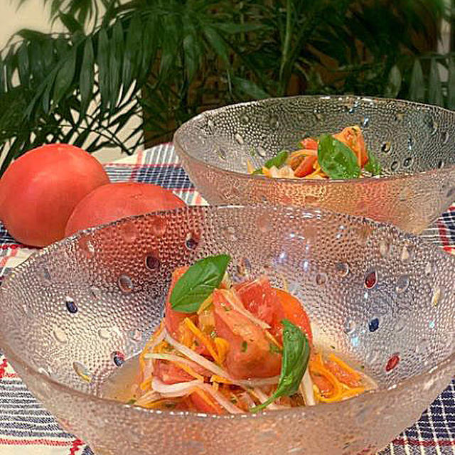 キーマカレーに合わせてちょっと甘目の赤のマリネ「モニター」第2弾は愛媛県産の夏野菜「トマト」