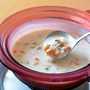 あさり水煮缶・ひよこ豆の水煮缶と牛乳でお手軽チャウダー♪