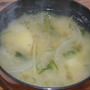 じゃがいもと水菜のみそ汁