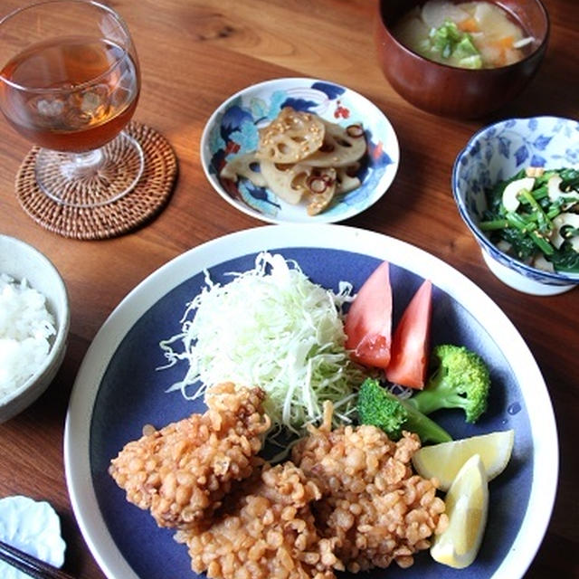 天かすで衣サクサク！鶏の唐揚げ。