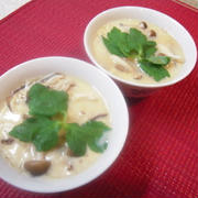 きのこの電子レンジで簡単茶碗蒸し
