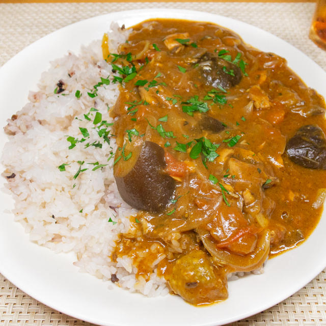 サバ缶と茄子のカレー