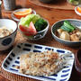 いわしの香草パン粉焼き。鶏肉と里芋の治部煮。
