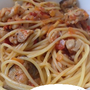 ナスとチキンのトマトソースパスタ
