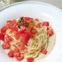 冷製創作パスタ☆キノコの豆乳クリームソースとトマトのカッペリーニ