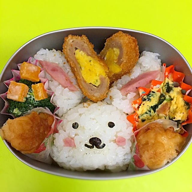 幼稚園児のウサギお弁当