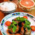 しいたけの肉詰め蒸し ～ スイート・チリのソースがけ