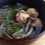 秋鮭と豆腐のふんわりお月見団子蕎麦