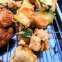 デッキで揚げ物 ～ 鶏唐揚げ、ズッキーニのフリッター、ポテト