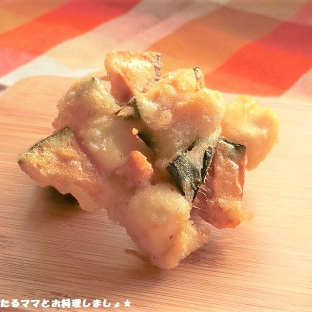 簡単★豆腐とかぼちゃのかき揚げ