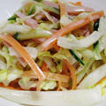 春野菜とハムのマヨポンコールスローサラダ