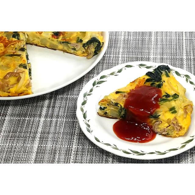 豚肉を使ってスペイン風オムレツを作りました！スパニッシュオムレツ風★