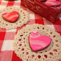 バレンタインアイシングミントココアクッキー   Sugar cocoa cookie icing with peppermint for Valentine's Day　-Recipe No.1500-