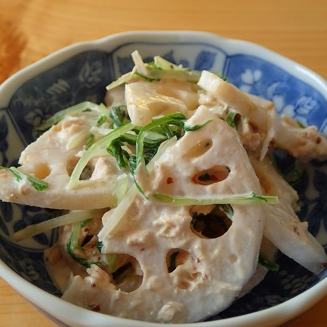 れんこんのマスタードソースサラダ By Marikoさん レシピブログ 料理ブログのレシピ満載