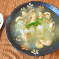 味付け塩のみ。大変美味しい鶏皮オニオン大蒜生姜スープ（糖質9.3g） by ねこやましゅんさん