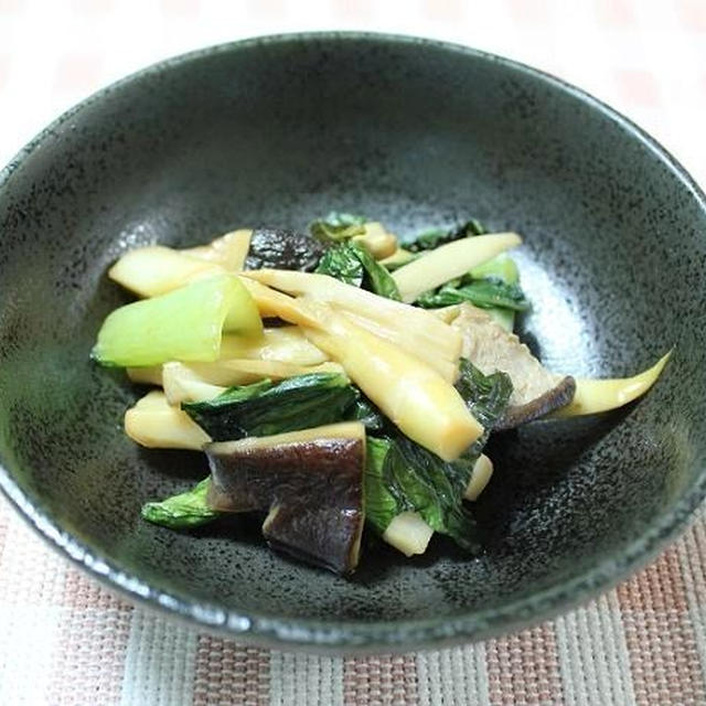 チンゲン菜と細竹のオイスター炒め　調理時間5～15分
