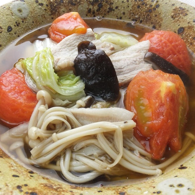 トマトと白菜のにゅうめん