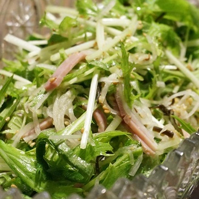 簡単！うまい！水菜と塩昆布のサラダ