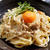 意外な美味しさ♪　ベーコンともやしの味噌カルボナーラ