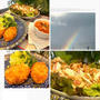 簡単エビクリームコロッケとデパ地下風サラダでお料理レッスンです!!虹が見えました