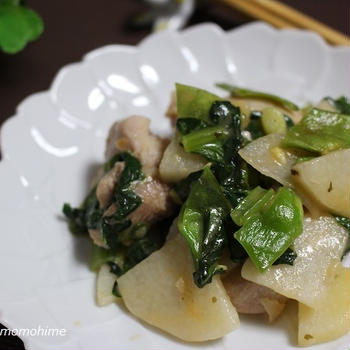 斬新極旨♪長芋と鶏肉のオーロラソース炒め